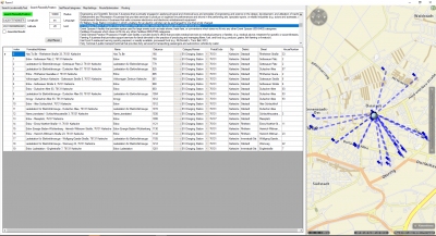 Result of a search for EV charging stations around the location of PTV's head quarter. I used the new PTV Developer API