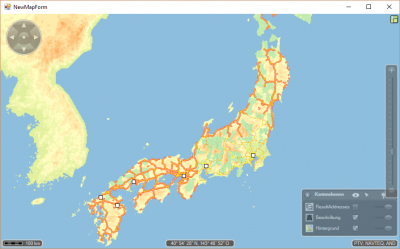 Japan map based on OSM