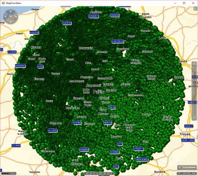coverage of 7000 (!) locations around Paris. Computation time: 60 seconds.