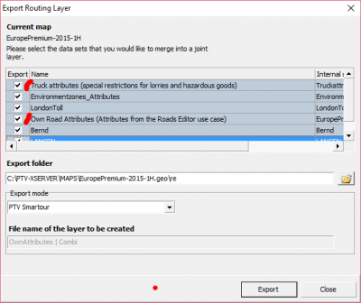selection mask of the layers to merge during export into BIN file