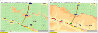 Close view to Karawankentunnel. Check the amount of TOMTOM data (left) and HERE (right). HERE seems so have more content.