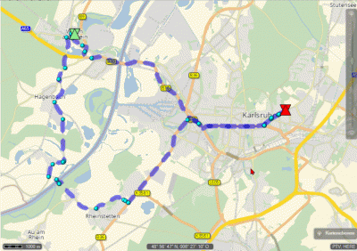 2 routes in parallel. The southern track was pushed by the ferry in Neuburg.