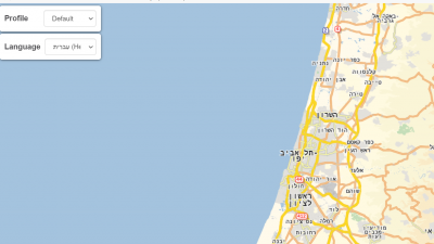 Screenshot from the xmap rendering showcase shows hebrew labels