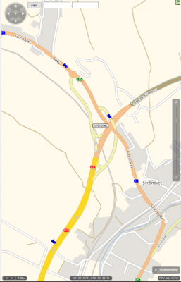 As you can see on this map the input coordinates (blue pins) are showing a gap of several hundred meters. The pin in th middle is located close to the minor road from north to south (while the proper route follows a track from south to north). There is an input coordinate given in the south of the highway exit but it is located too far away from the critical one. This could lead to a disruption of the sequence and this means that there's no ongoing history.