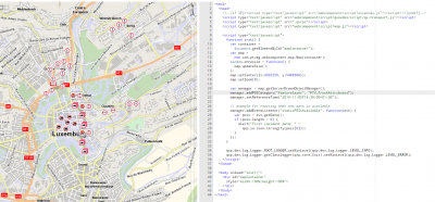 Screenshot of feature layer sample displaying the TruckAttributes within AJAX maps.
