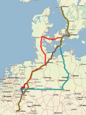 The core call... give me several alternatives of how to get from Luxemburg/LUX to Gothenburg/Sweden...