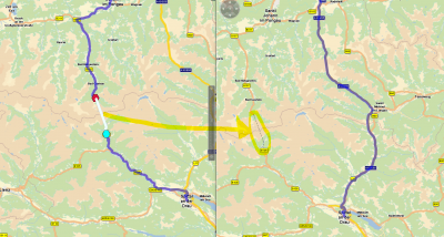 PiggyBacks (Austria) - also included in the routing polygon / geometry