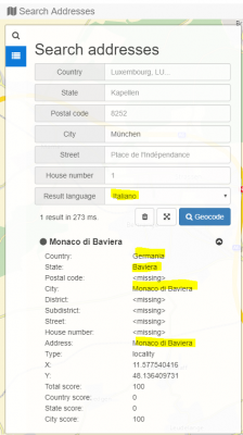It is now possible to request the geocoding address result in a specific language.